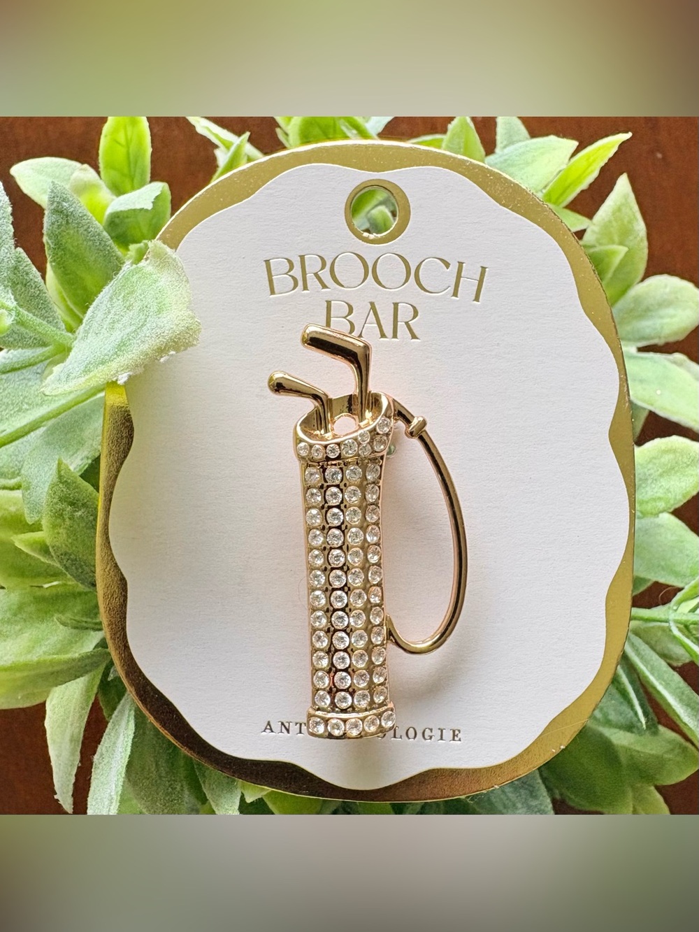 ANTHROPOLOGY Gold-tone Golf Bag Brooch